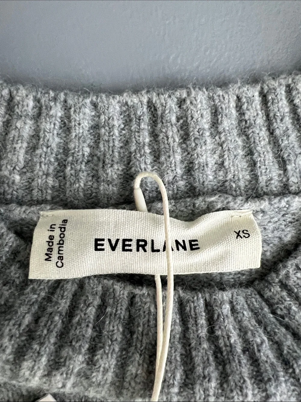New Everlane THE COCOON CREW IN PLUSH COTTON in Heathered Grey Size XS